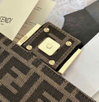 FENDI Baguette FF Canvas Handbag