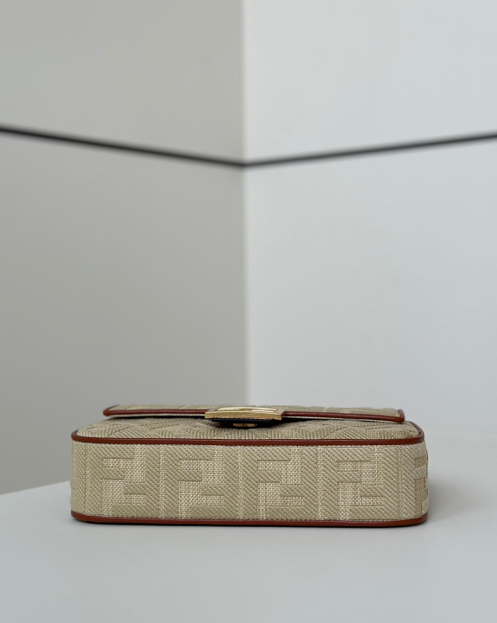 FENDI Baguette Canvas Embroidered Handbag