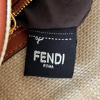 FENDI Baguette Canvas Embroidered Handbag