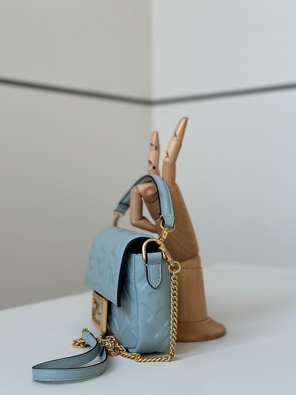 FENDI Baguette Lambskin FF Handbag (Small)
