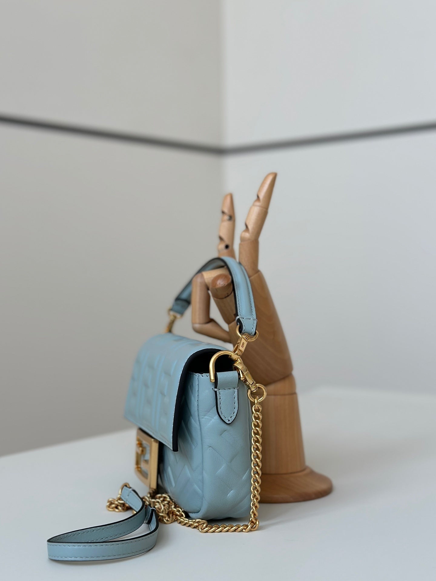 FENDI Baguette Lambskin FF Handbag (Small)