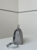 FENDI Mini Baguette Crystal-Embellished Handbag