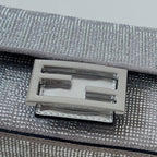 FENDI Mini Baguette Crystal-Embellished Handbag