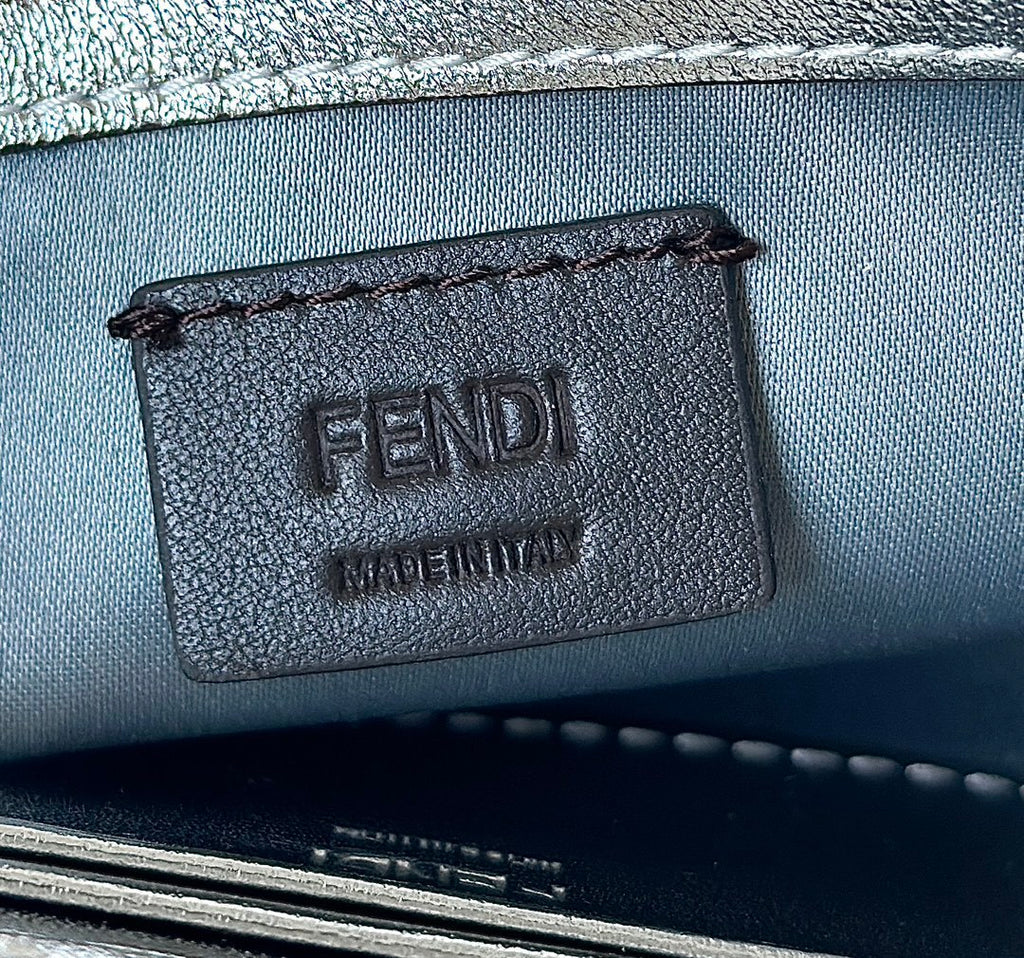 FENDI Mini Baguette Crystal-Embellished Handbag