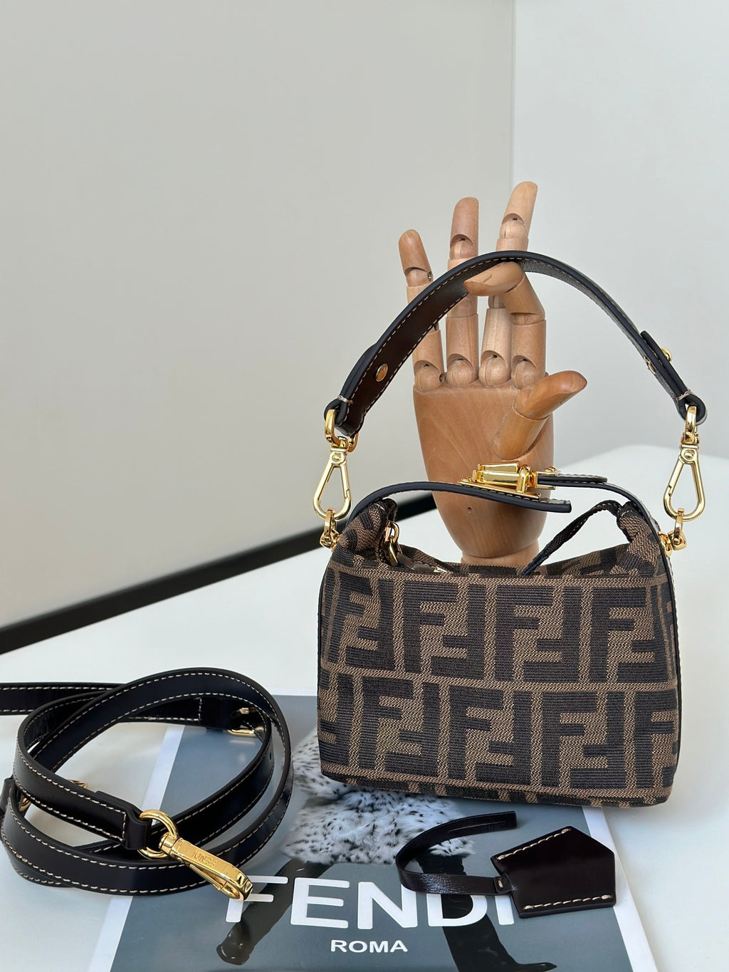 FENDI Vintage-Style Box Handbag