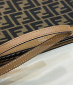 FENDI FF Canvas Zip Shoulder Bag