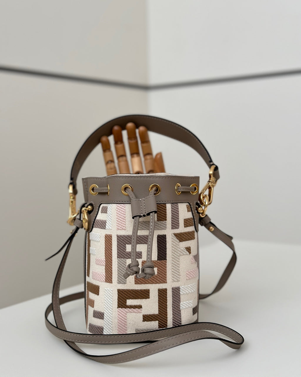FENDI Mini Denim Bucket Bag