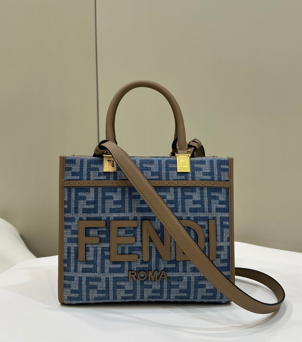 FENDI Denim FF Tote Bag