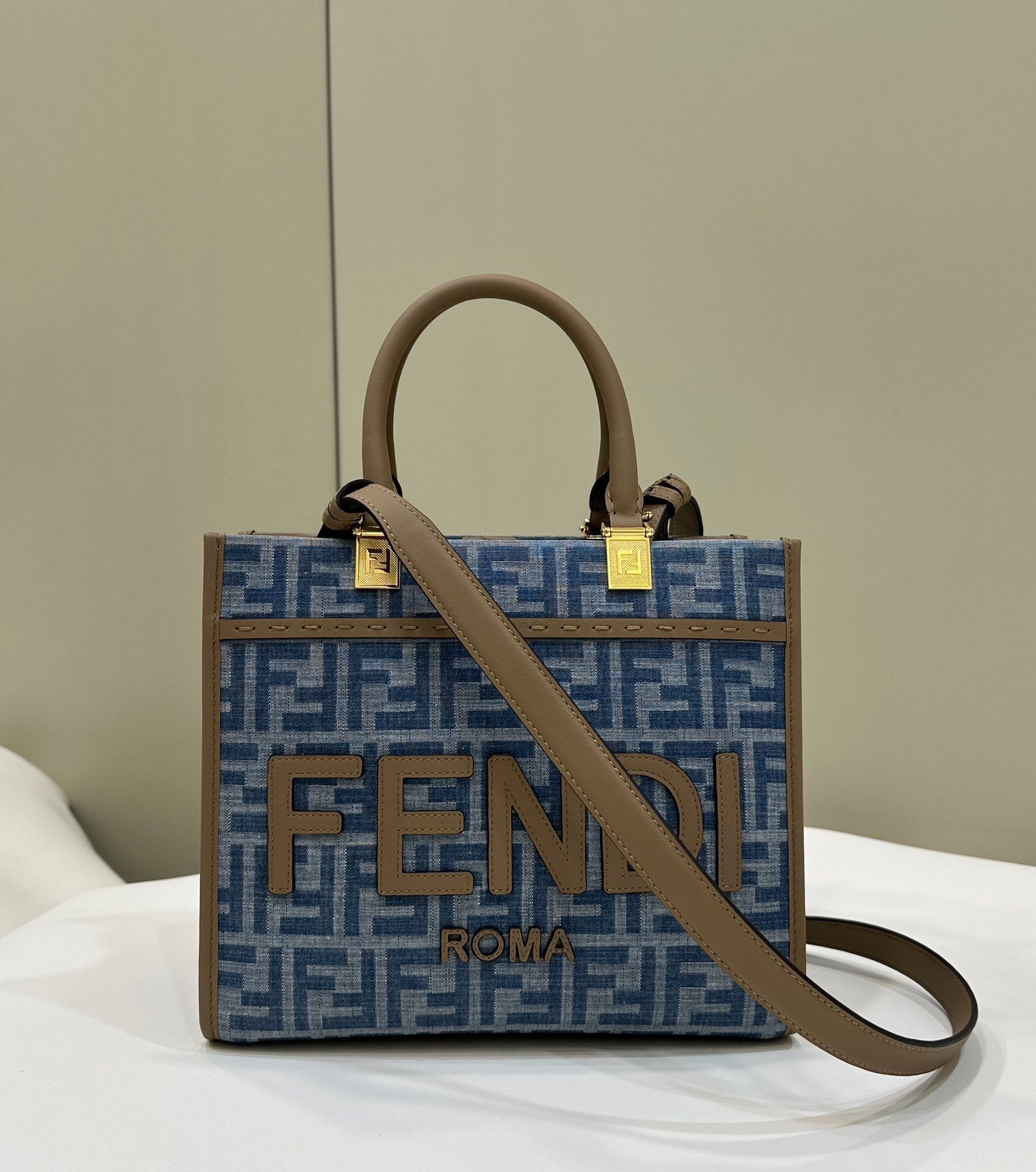 FENDI Denim FF Tote Bag