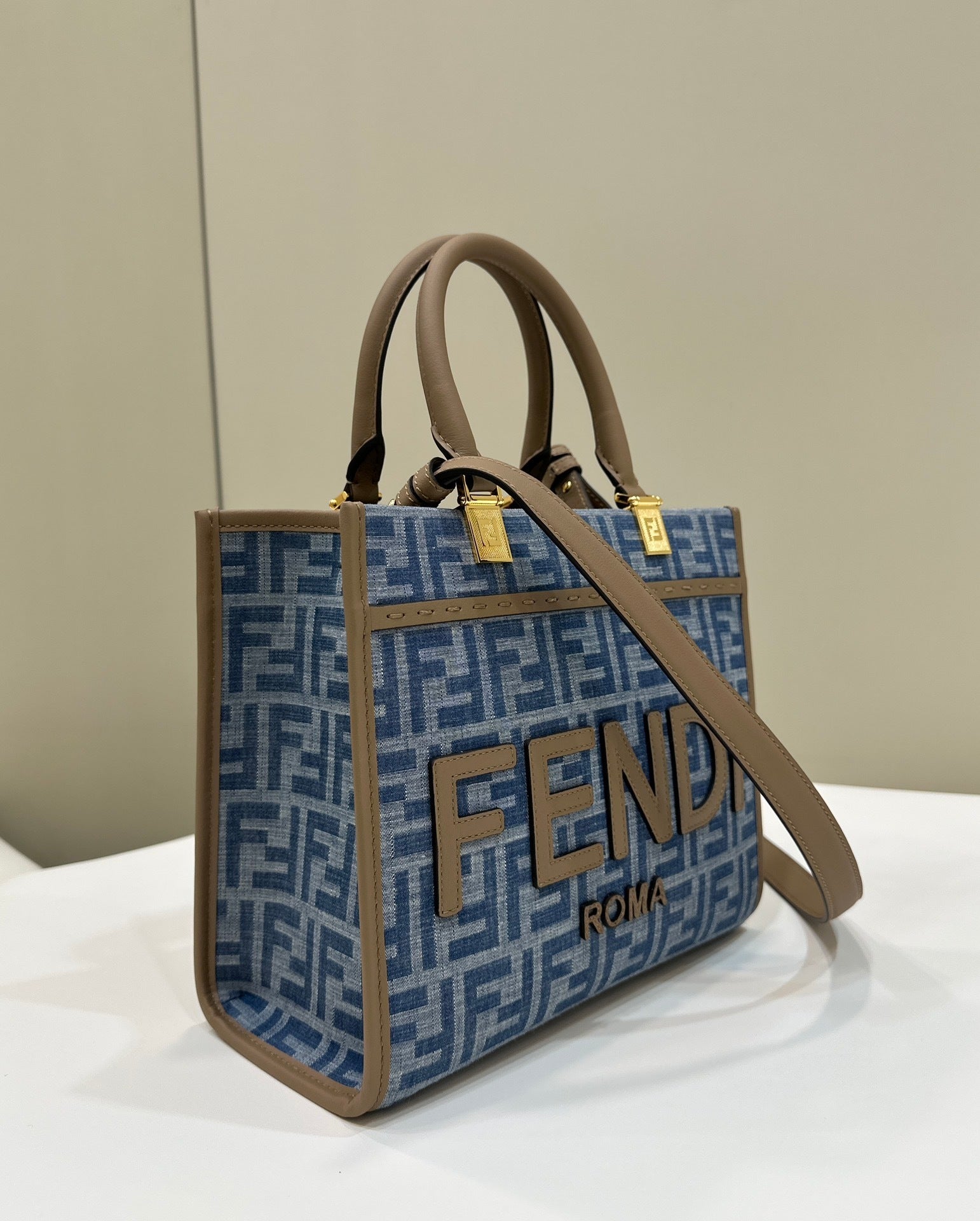 FENDI Denim FF Tote Bag