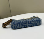 FENDI Denim FF Clutch with Chain