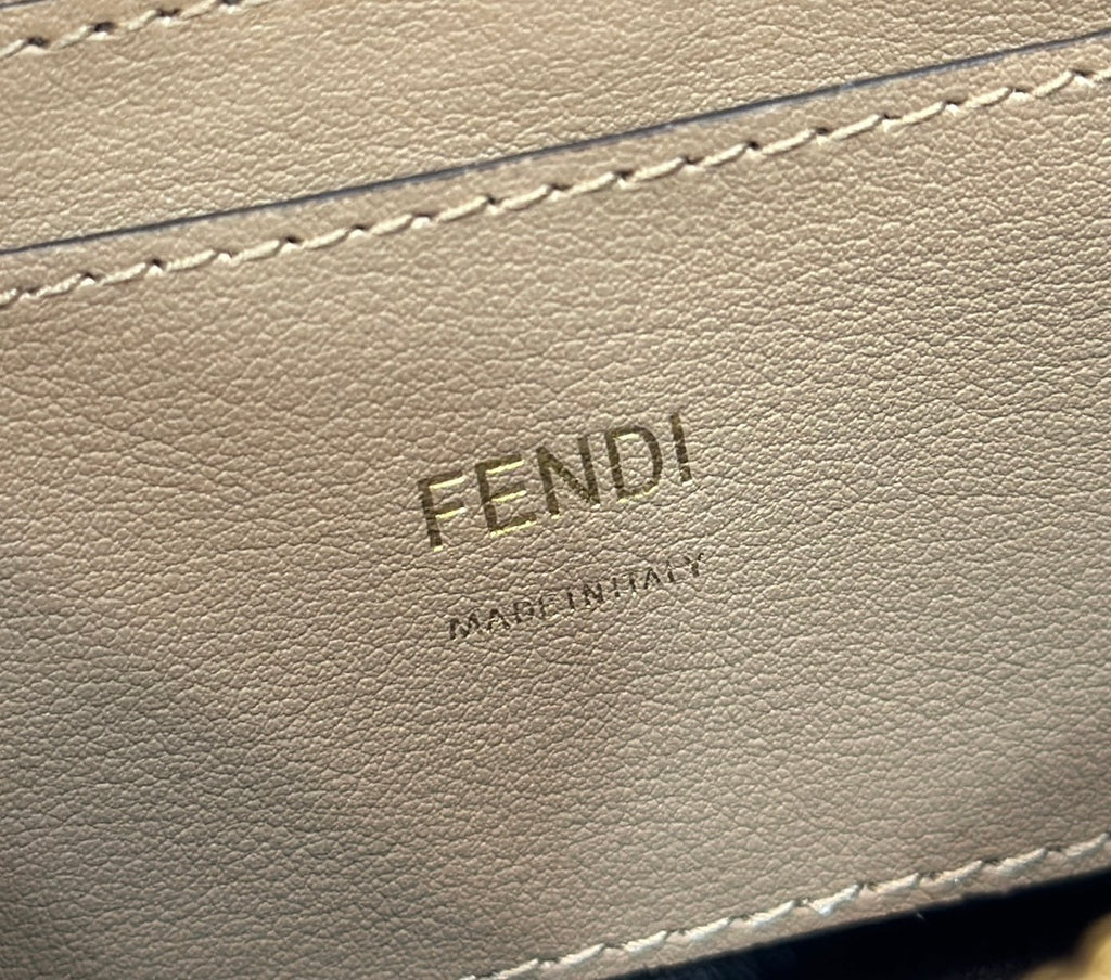 FENDI Denim FF Clutch with Chain