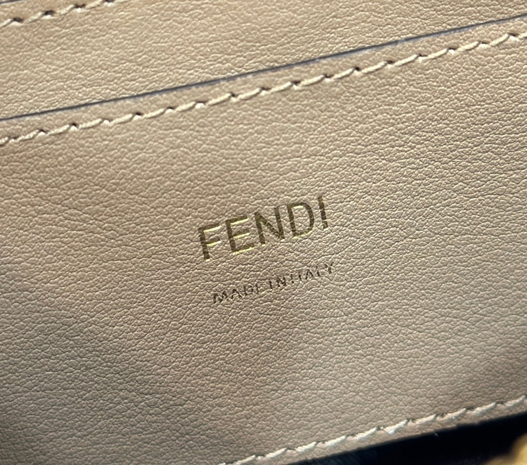 FENDI Denim FF Clutch with Chain