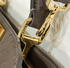 FENDI Peekaboo Ostrich Leather Accordion Handbag