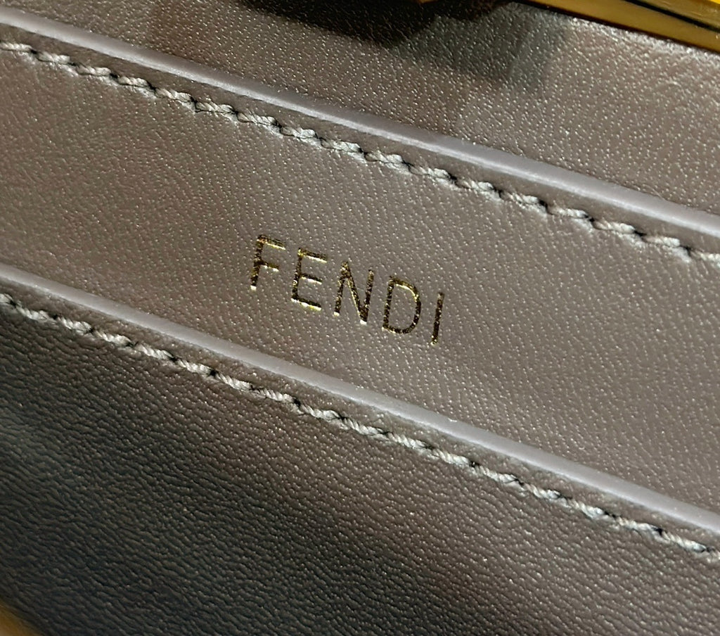 FENDI Peekaboo Ostrich Leather Accordion Handbag