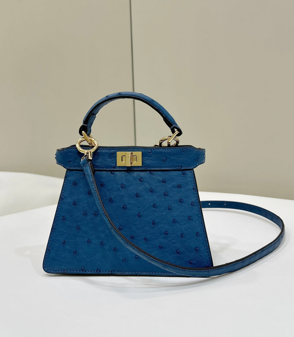 FENDI ISeeU Petite Ostrich Leather Handbag