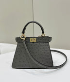 FENDI ISeeU Petite Ostrich Leather Handbag