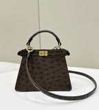 FENDI ISeeU Petite Ostrich Leather Handbag