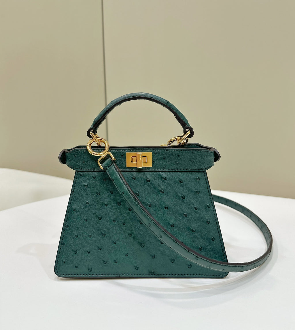 FENDI ISeeU Petite Ostrich Leather Handbag