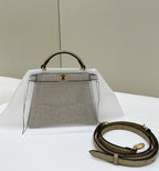 FENDI ISeeU Petite Ostrich Leather Handbag