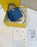 FENDI ISeeU Petite Ostrich Leather Handbag