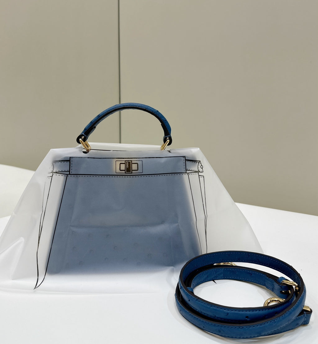 FENDI ISeeU Petite Ostrich Leather Handbag