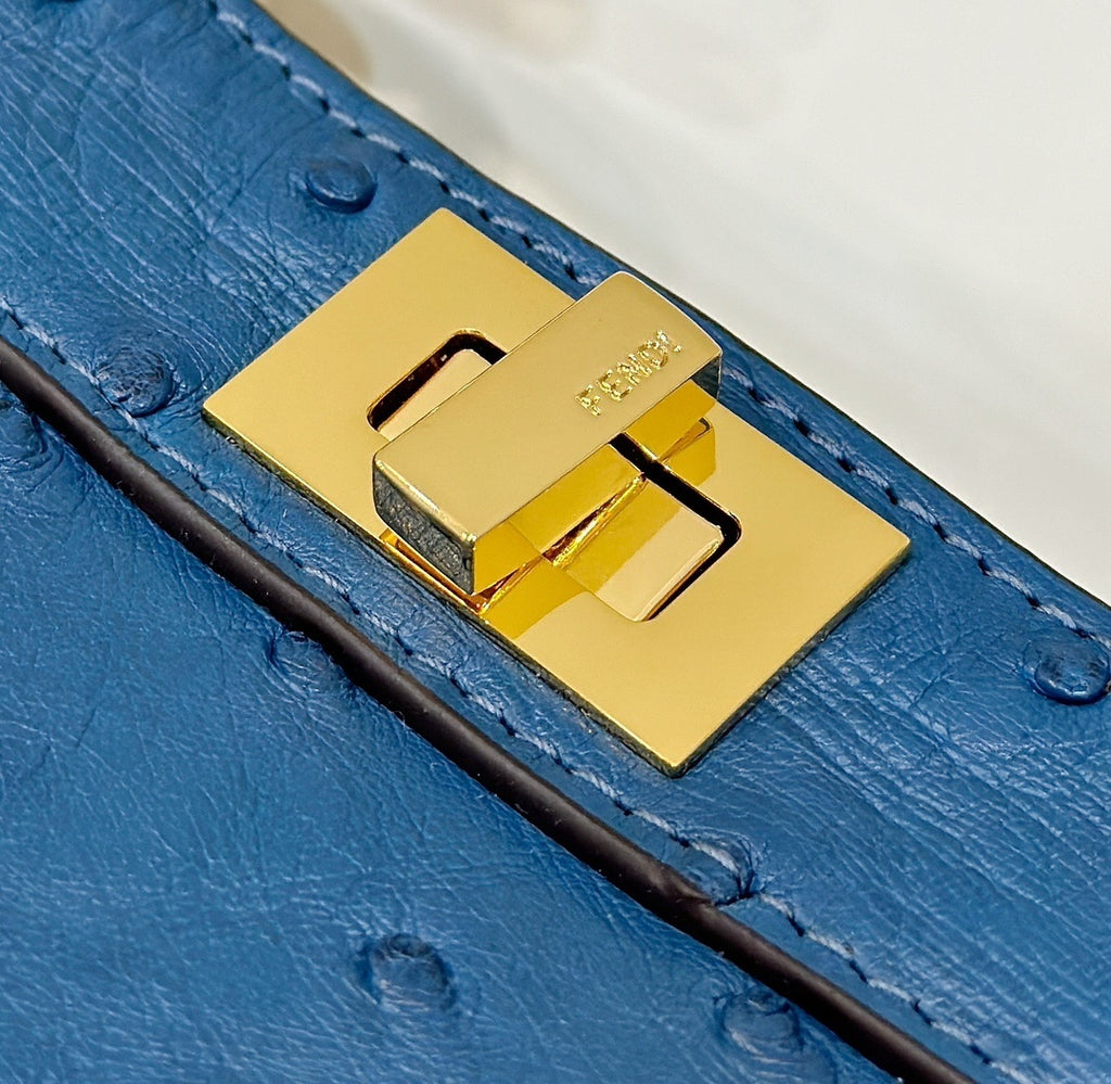 FENDI ISeeU Petite Ostrich Leather Handbag