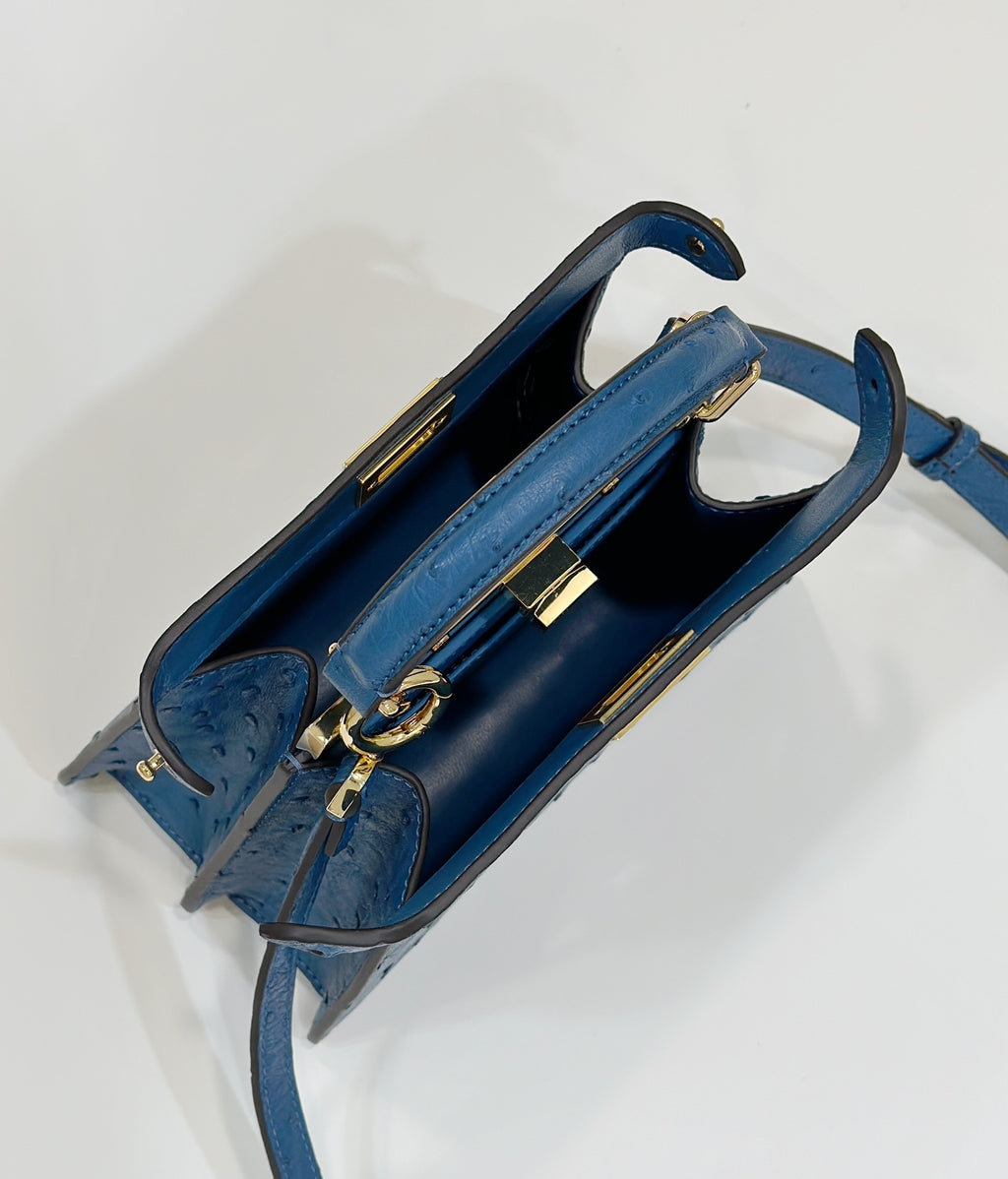 FENDI ISeeU Petite Ostrich Leather Handbag
