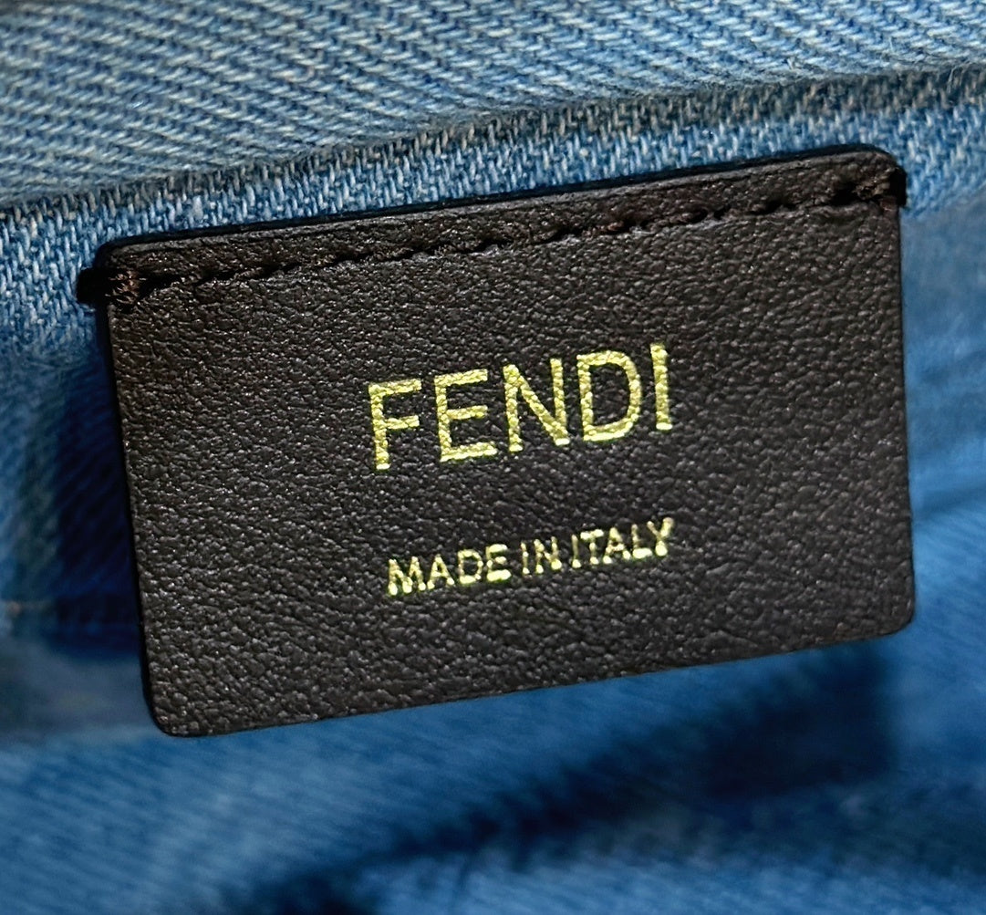 FENDI By The Way Mini Boston Denim Handbag