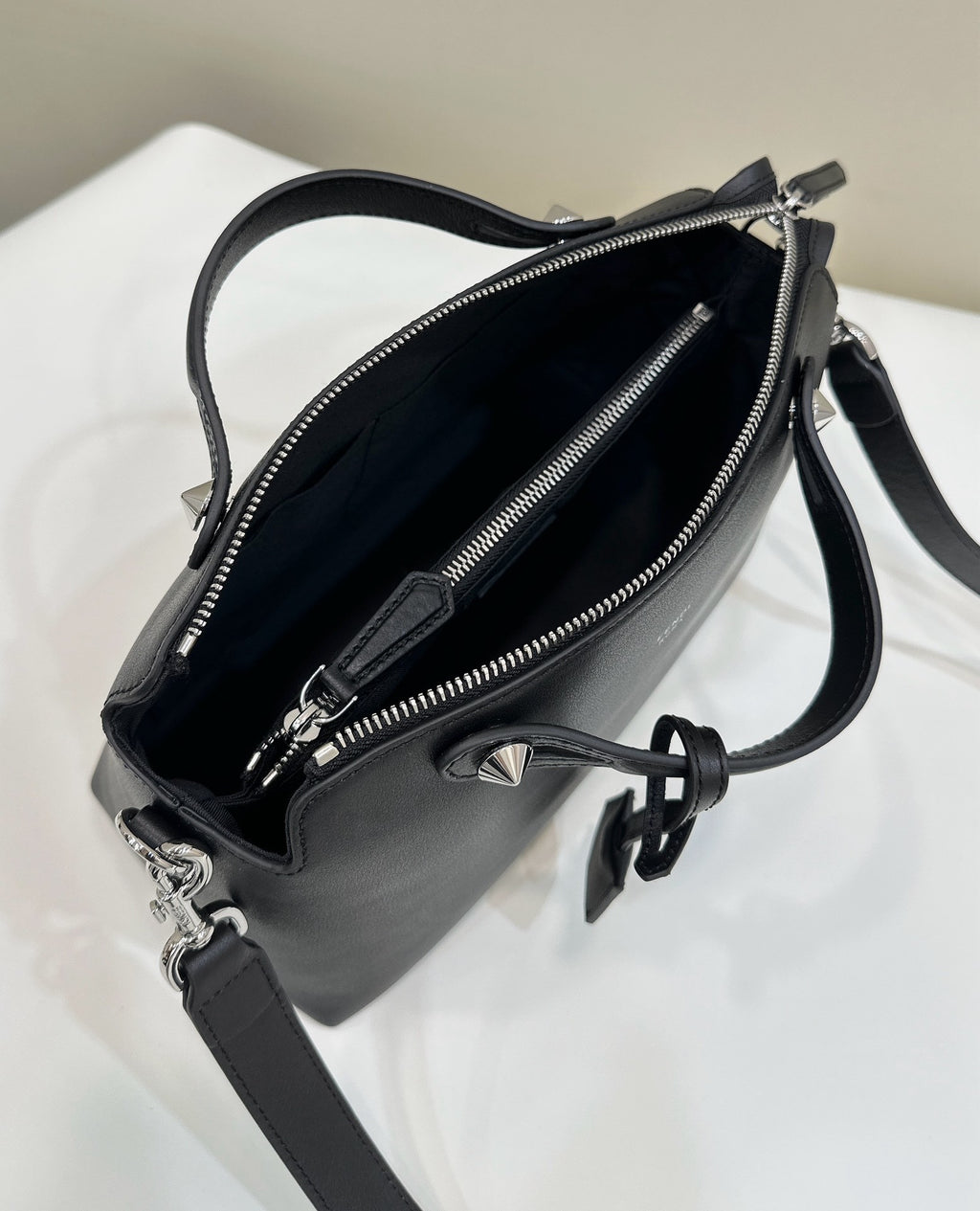 FENDI Boston Leather Handbag with Dégradé Detail
