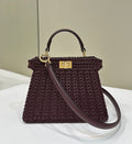 FENDI Woven Leather Handbag