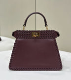 FENDI Woven Leather Handbag