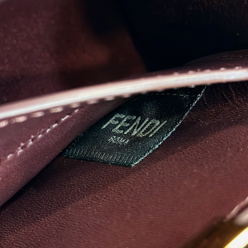 FENDI Woven Leather Handbag