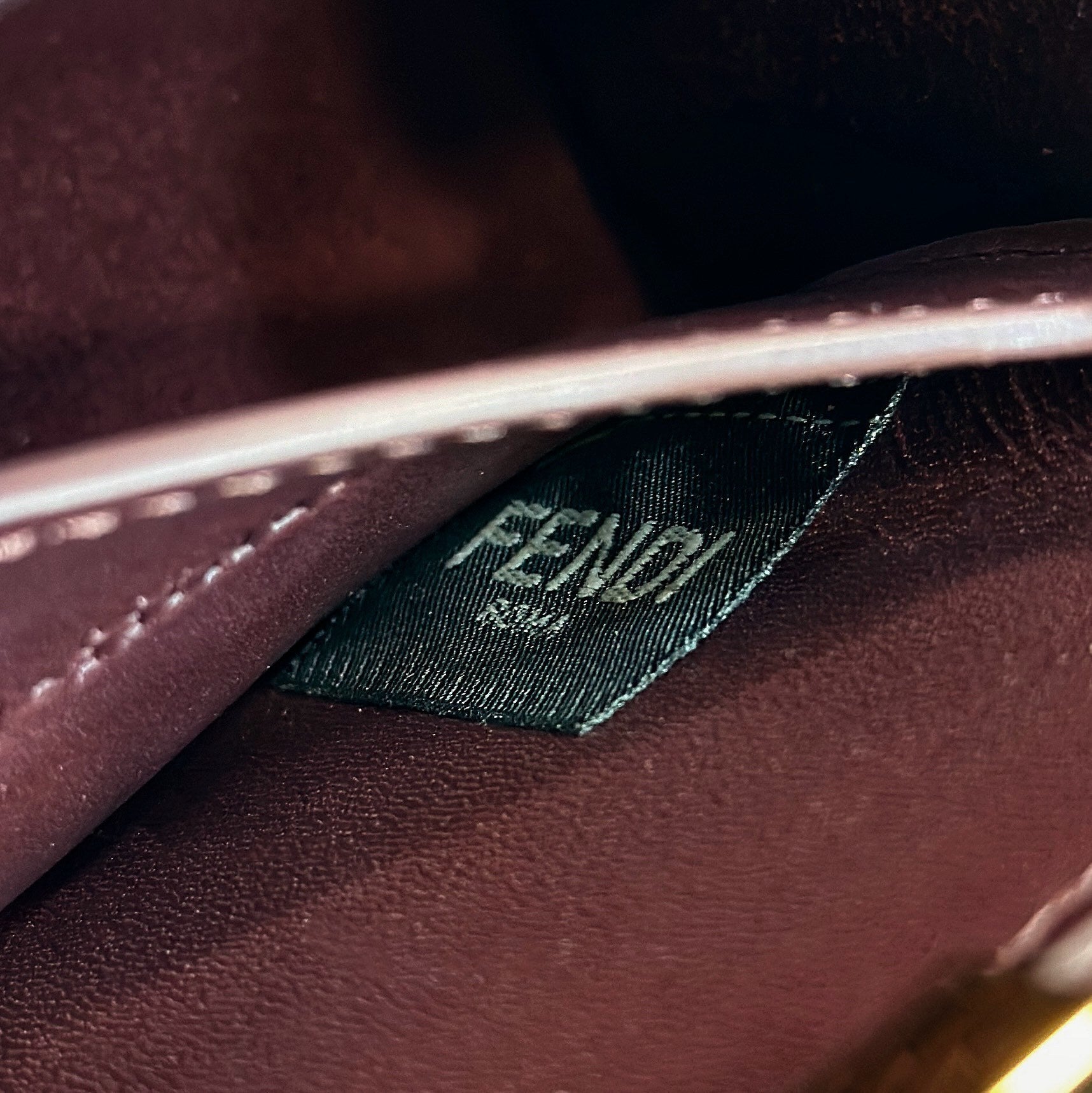 FENDI Woven Leather Handbag