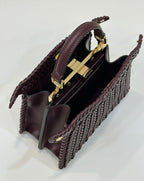 FENDI Woven Leather Handbag