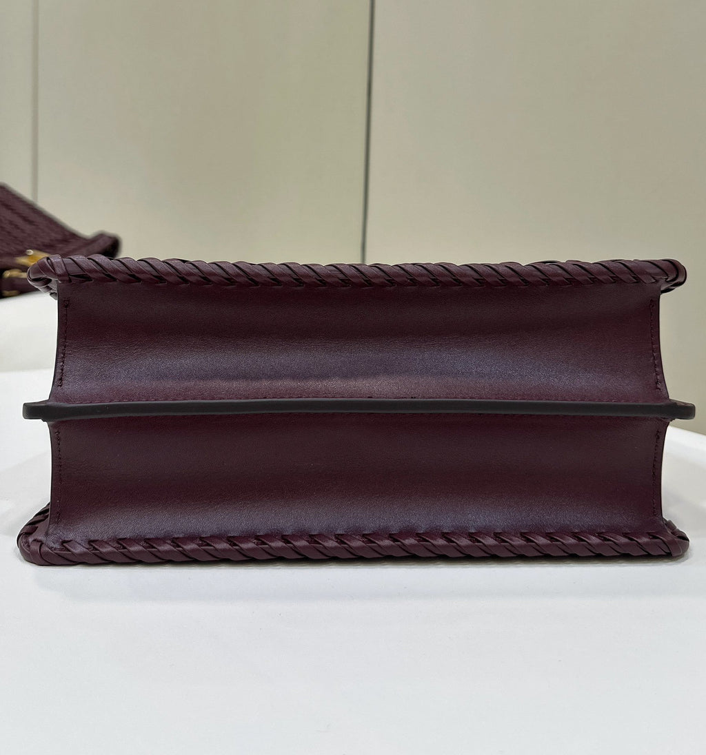 FENDI Woven Leather Handbag Large