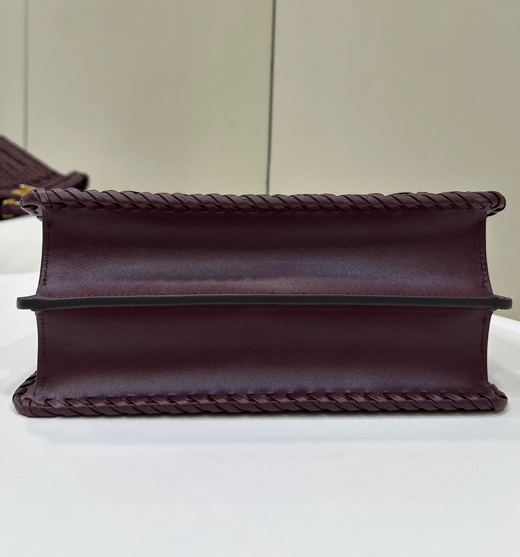 FENDI Woven Leather Handbag Large