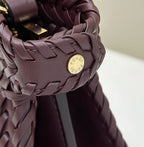 FENDI Woven Leather Handbag Large