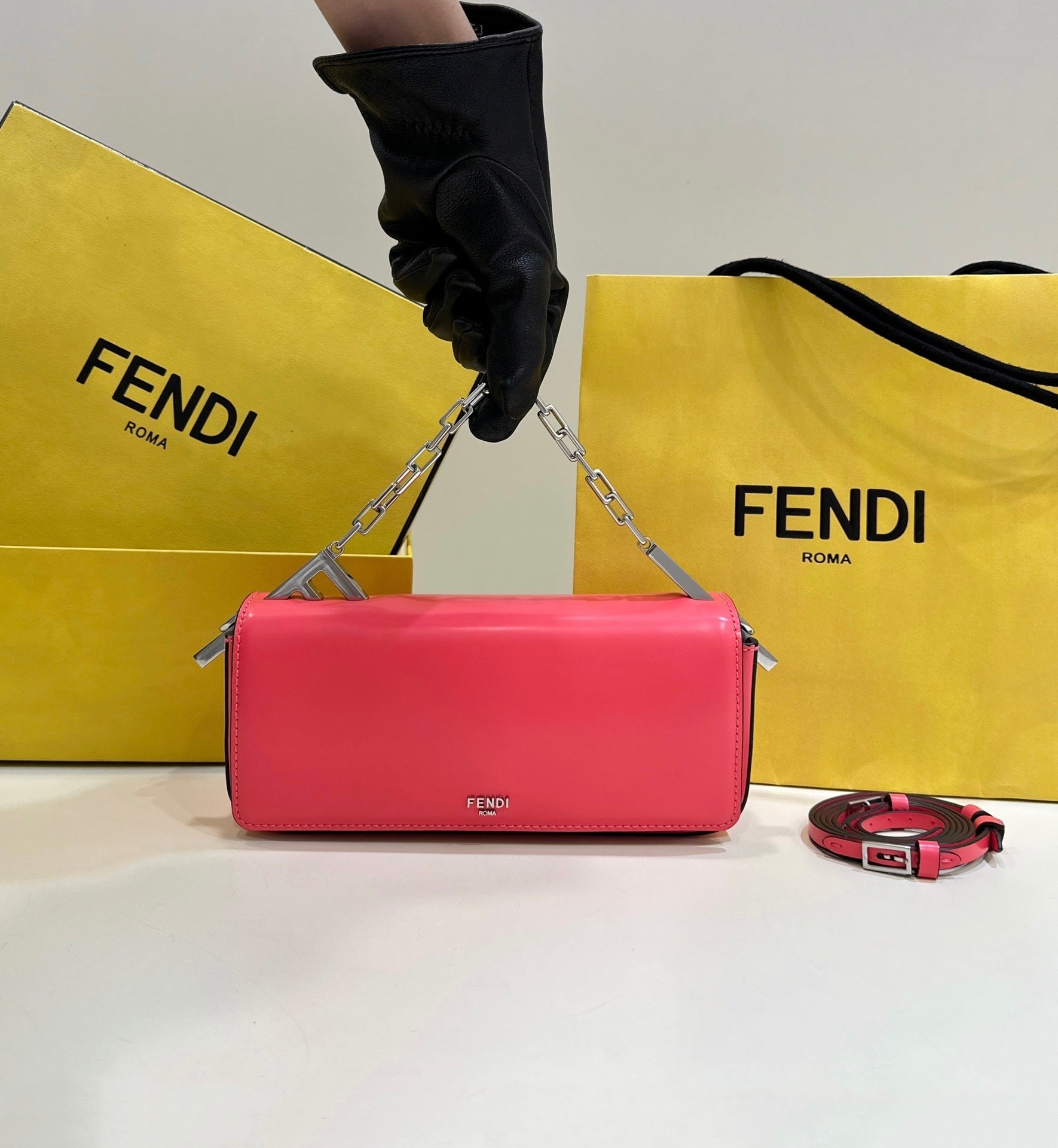 FENDI First Sight Leather Handbag
