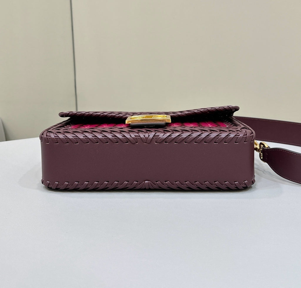 FENDI Baguette Woven Leather Handbag