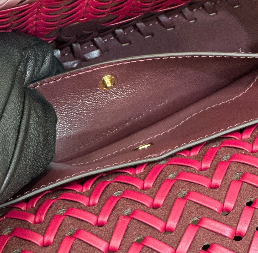 FENDI Baguette Woven Leather Handbag