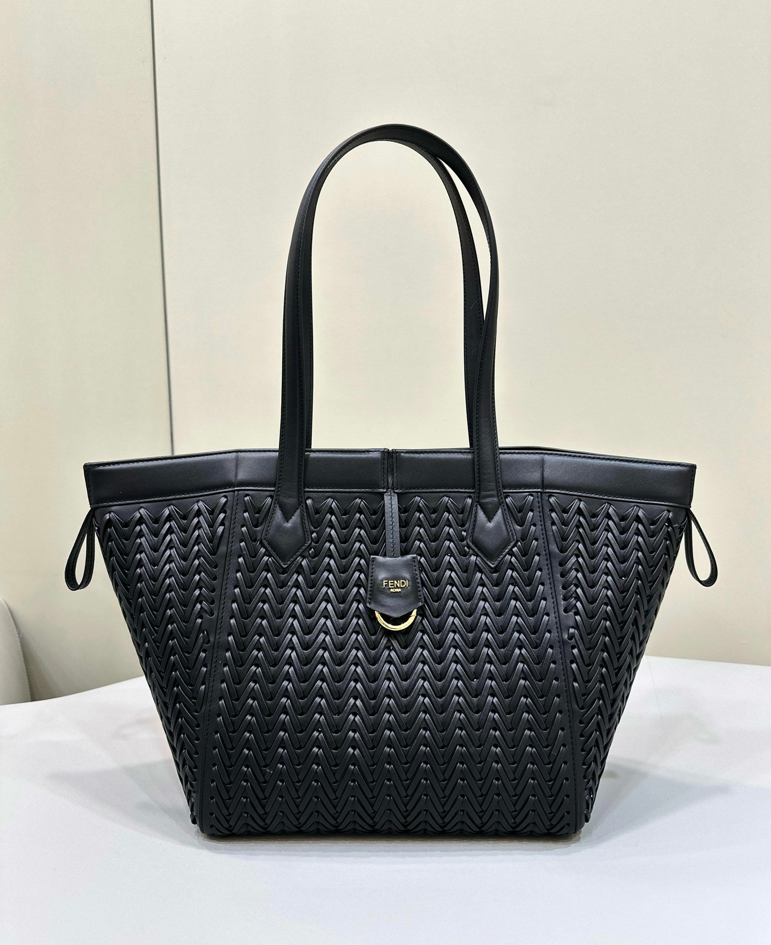 FENDI Origami Woven Leather Foldable Bag
