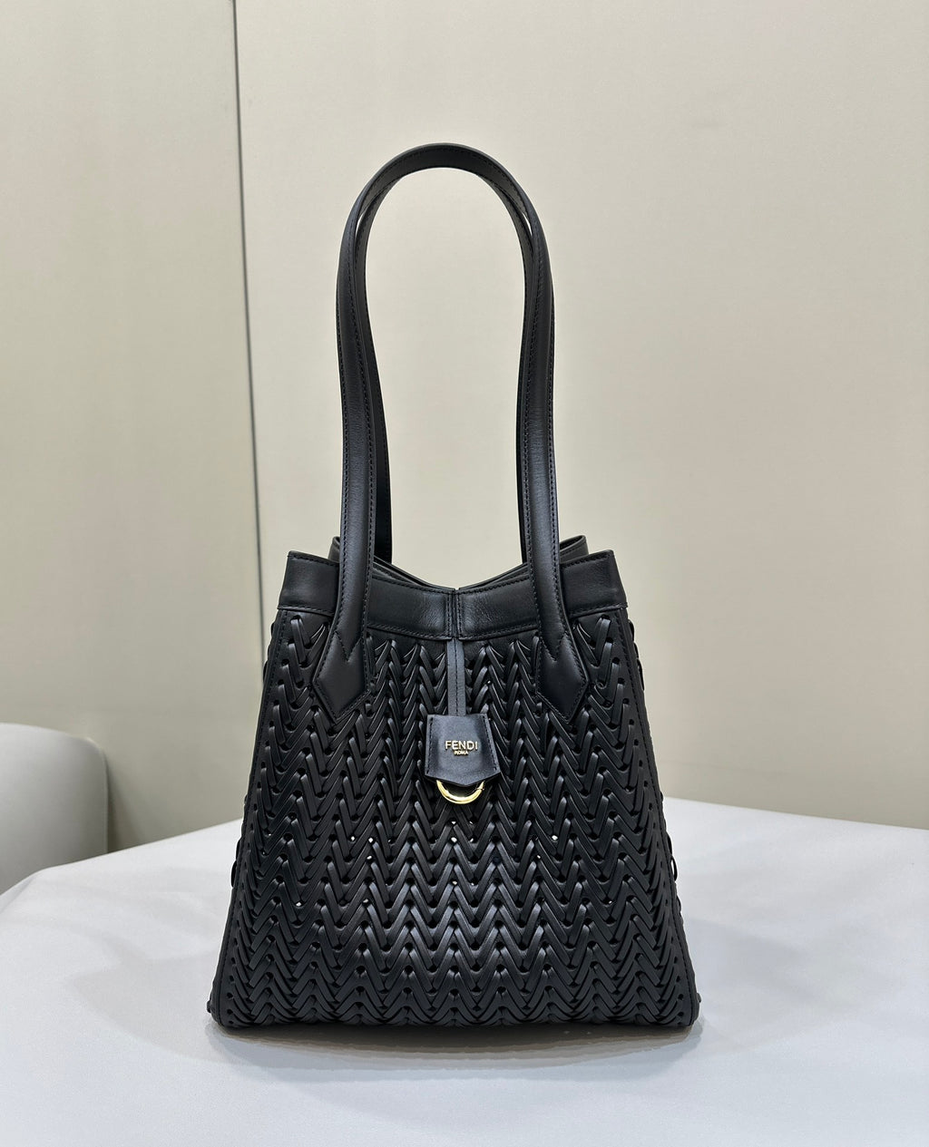 FENDI Origami Woven Leather Foldable Bag