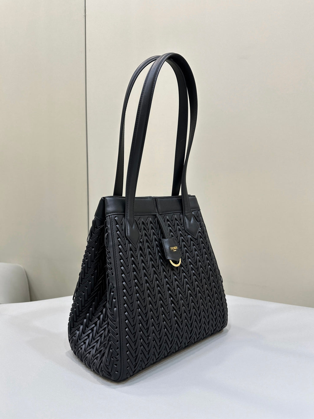 FENDI Origami Woven Leather Foldable Bag