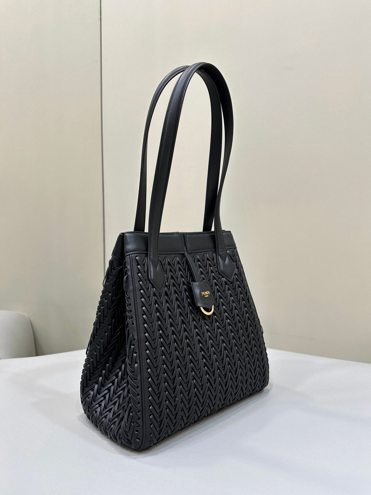 FENDI Origami Woven Leather Foldable Bag