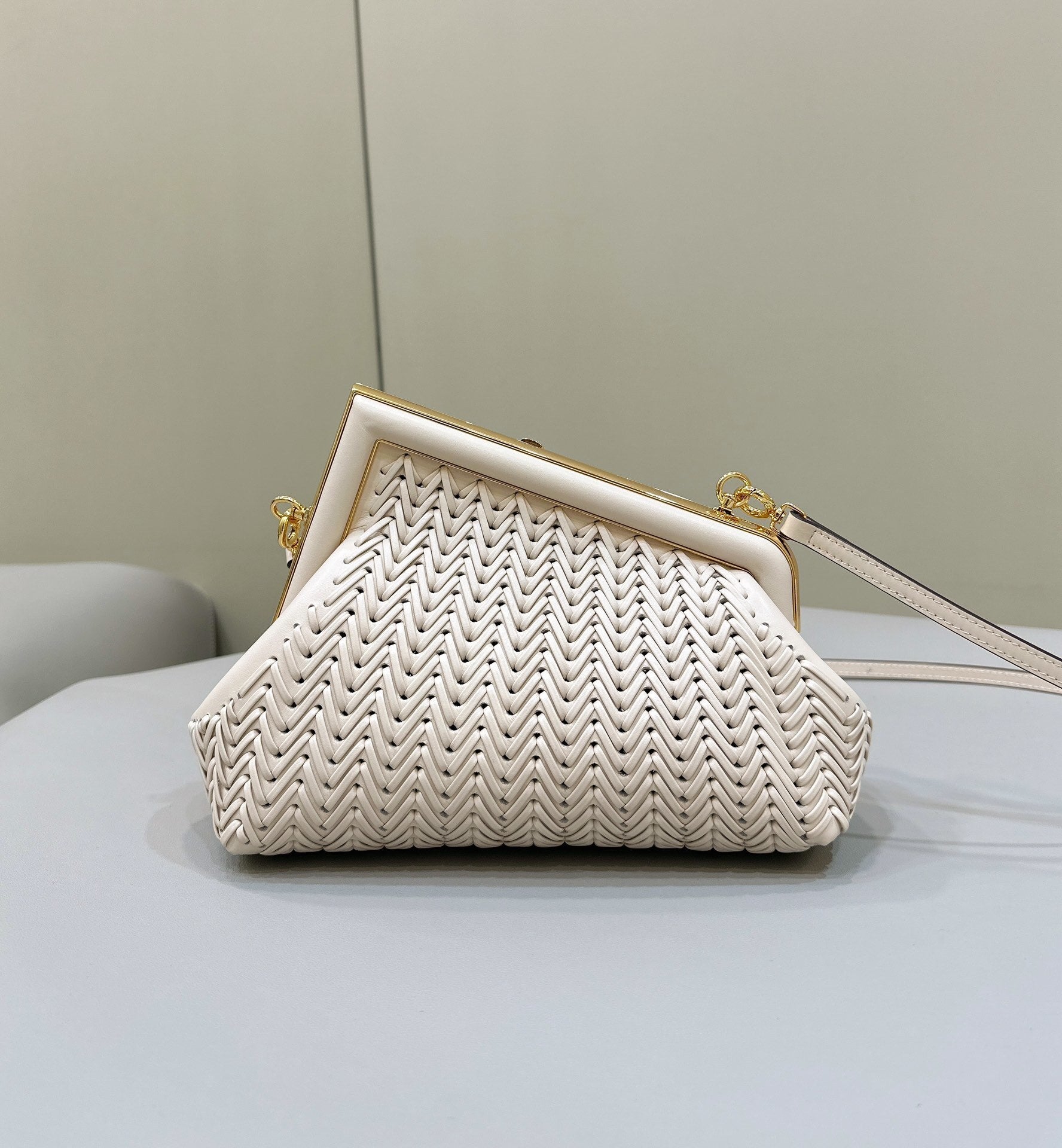 FENDI First Series Woven Leather Handbag