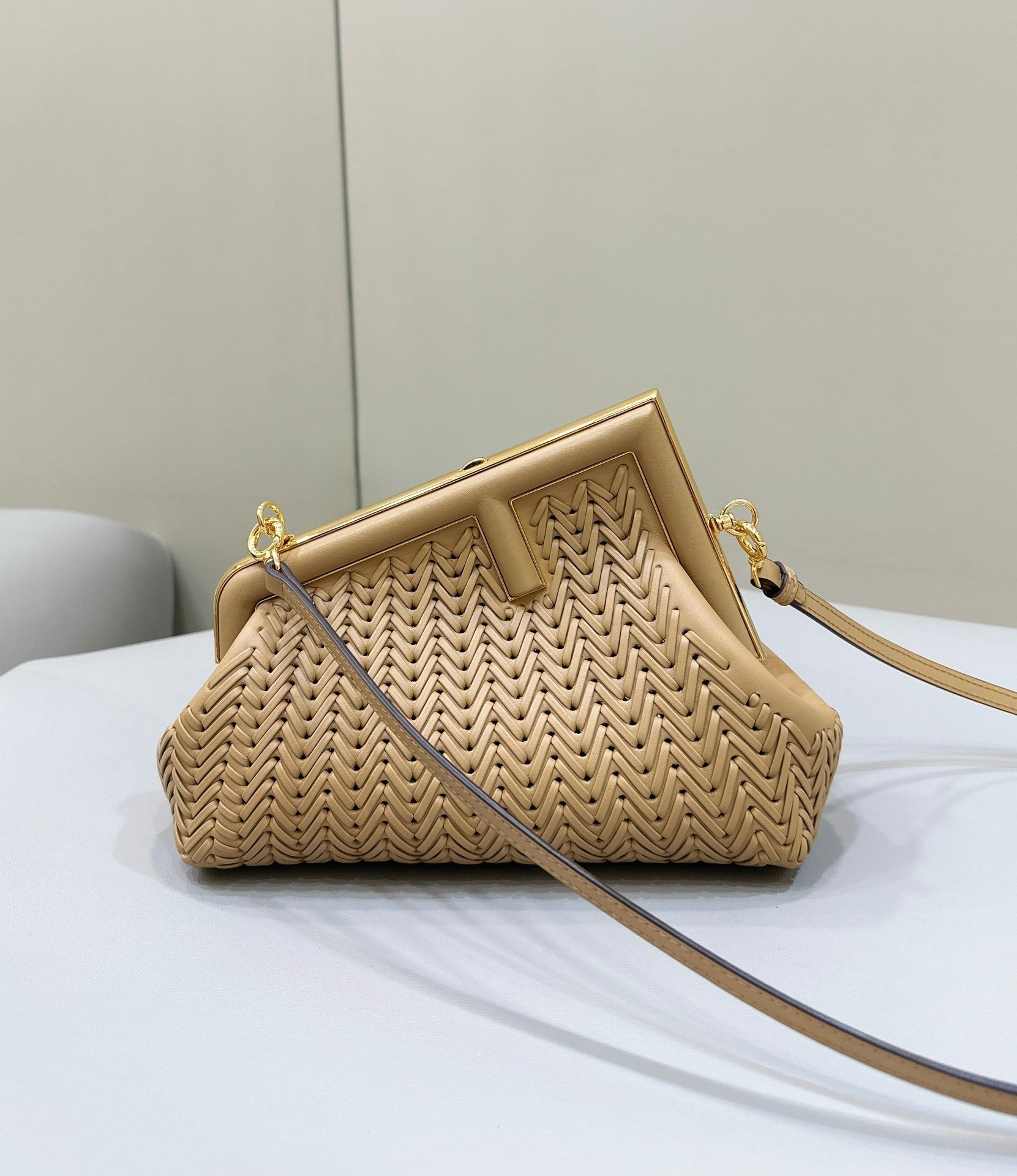 FENDI First Series Woven Leather Handbag