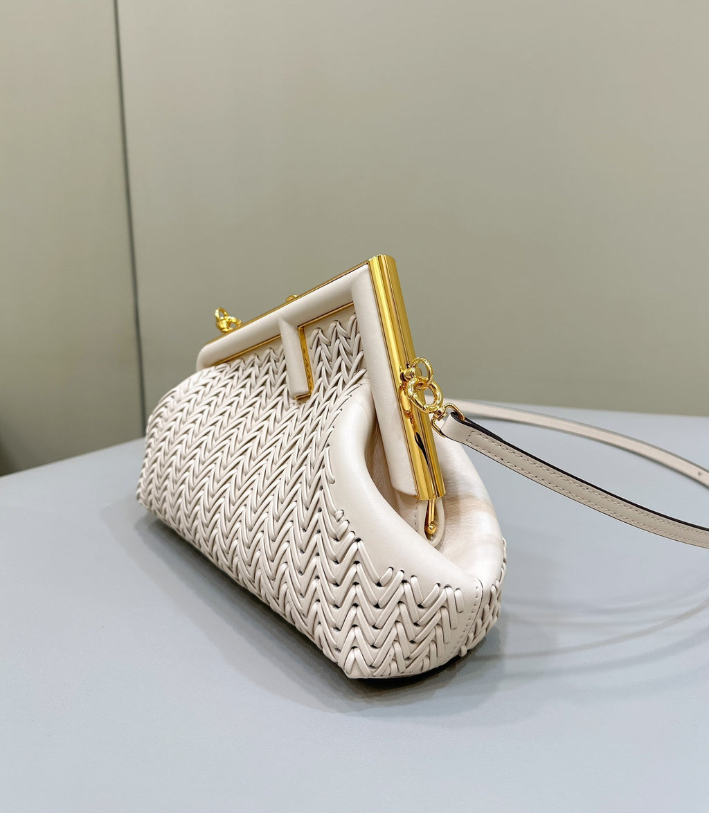 FENDI First Series Woven Leather Handbag
