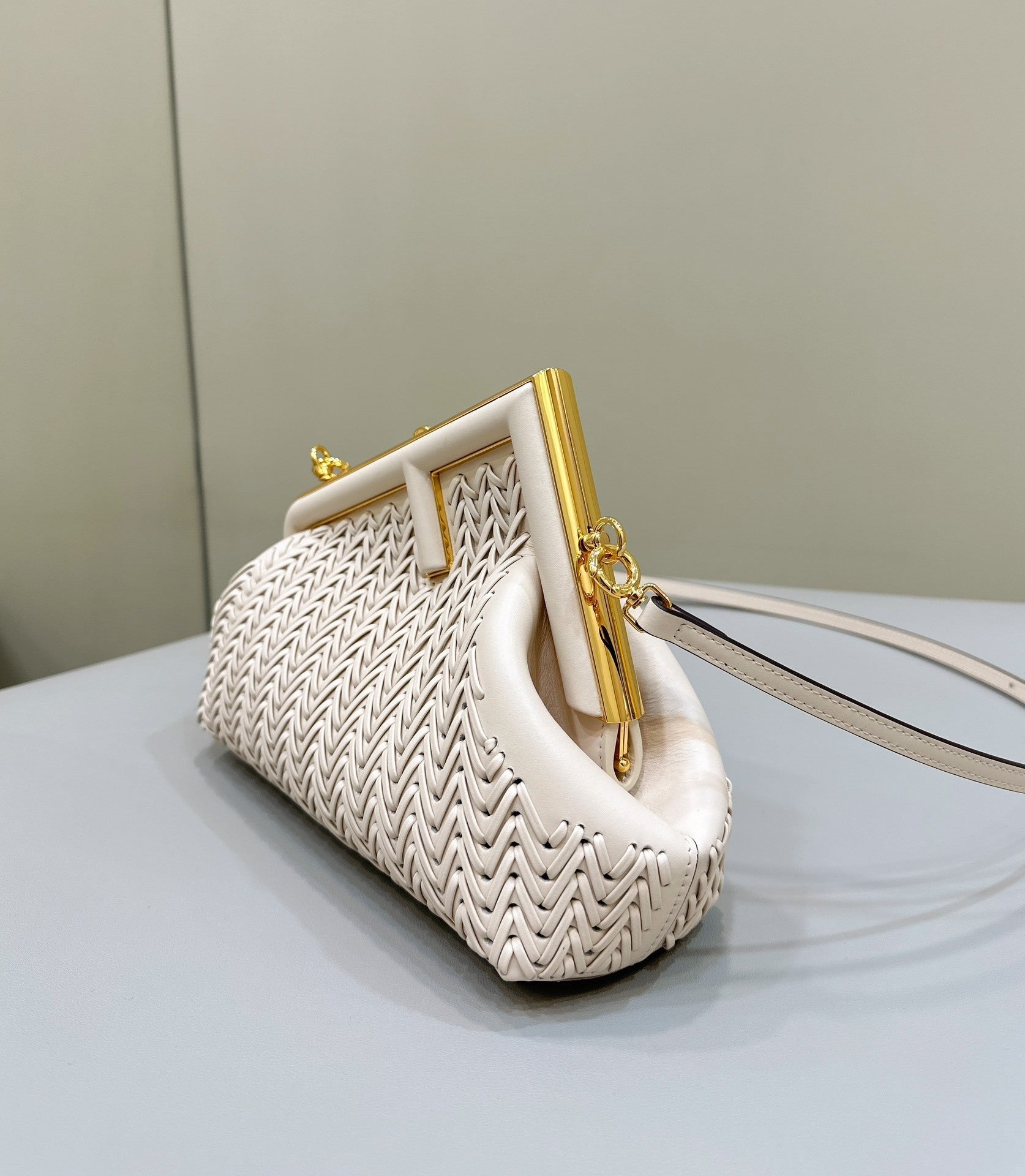 FENDI First Series Woven Leather Handbag