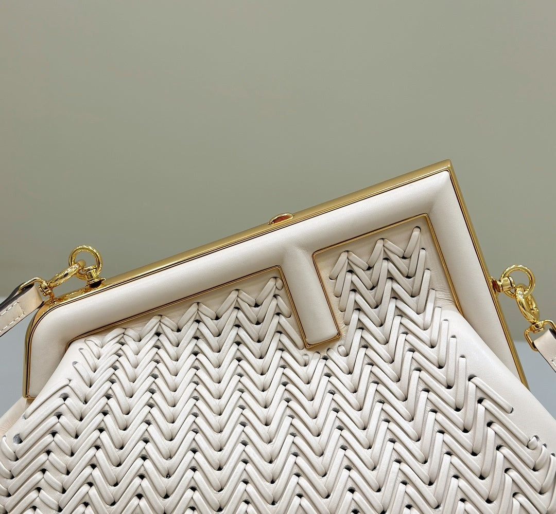 FENDI First Series Woven Leather Handbag